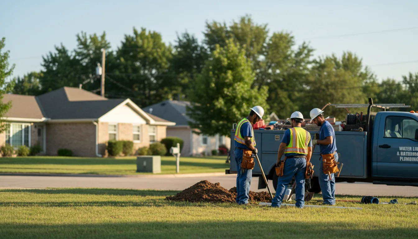 Residential water line and bathroom plumbing service in Mayhew, MS